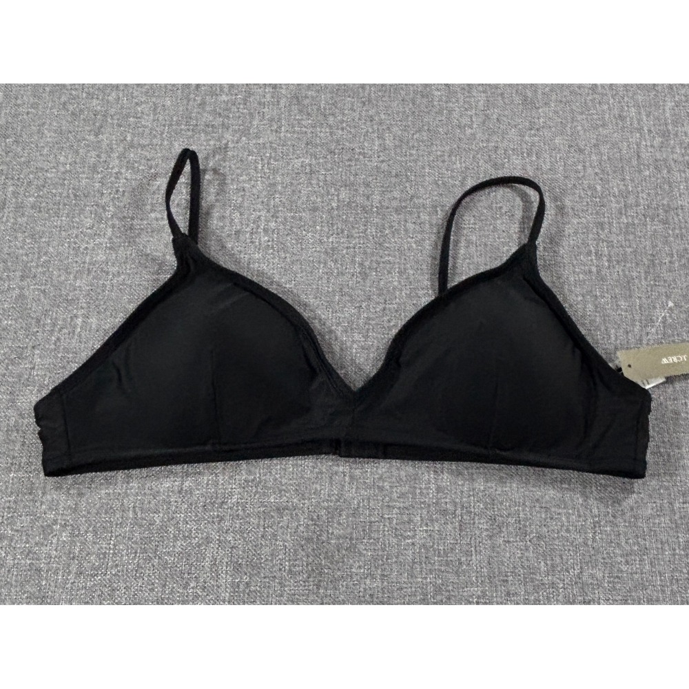 J.Crew Bikini Top Black Triangle Recycled Adjustable Straps BC112 NEW Women XXL